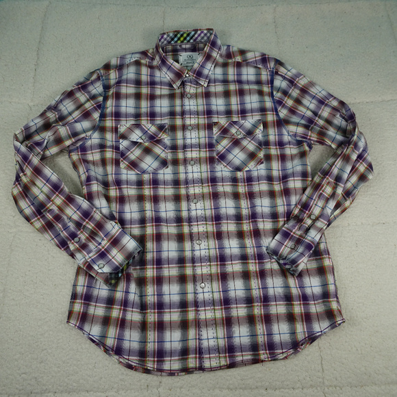 Bugatchi Other - Bugatchi Shaped Fit Pearl Snap L/S Shirt Large